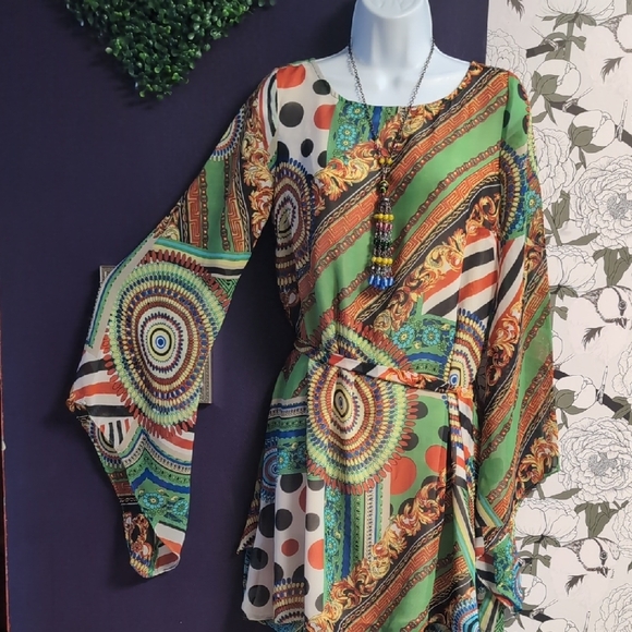 Ark & Co Dresses & Skirts - Ark & Co Asymmetrical Dress with Kimono Sleeves